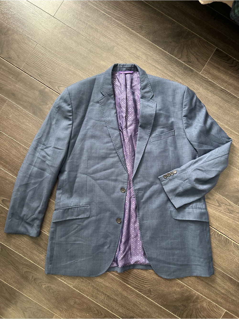 Ted Baker Slate Blue Blazer with Purple Lining L 46